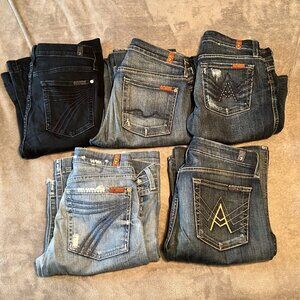 7 For All Mankind Jeans (lot of 5)